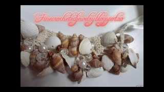 Crochet Jewelry with Seashells Pearls and Crystals [upl. by Kenneth]