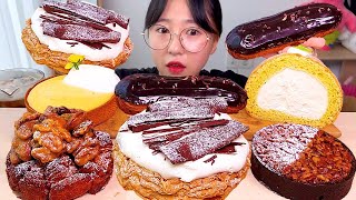 타르틴 바나나크림🍌 타르트 밀크롤 에끌레르 베이커리 빵 디저트 먹방 Dessert Mukbang [upl. by Philps]