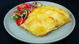 Рыба в картофельной чешуе в духовке Простой вкусный и лёгкий ужин Fish with potatoes in the oven [upl. by Enerual]