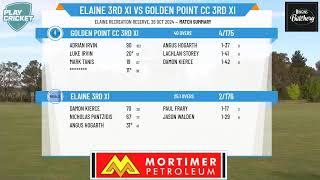 Elaine 3rd XI v Golden Point CC 3rd XI [upl. by Notnats]