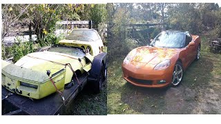 Went from this to this in less than a day Pulled this old Vette from the woods amp look what I found [upl. by Anale292]