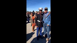 Surprise photobomb Marine couple reunites at Parris Island graduation [upl. by Anstice]