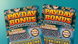 TWO PAYDAY BONUS SCRATCH OFFS FROM THE FLORIDA LOTTERY [upl. by Alliuqal]