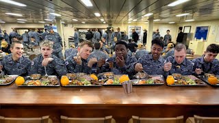 British Students go to a Korean Aircraft Carrier Cafeteria [upl. by Strait486]