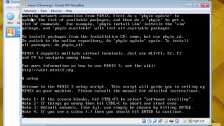 Install MINIX 3 in Virtualbox with Networking [upl. by Nairot]