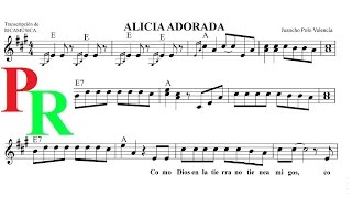 Alicia Adorada PARTITURA con Audio MIDI RICAMÚSICA [upl. by Zap]