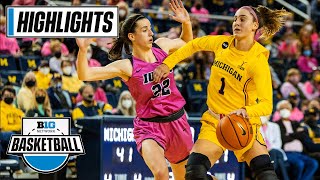 Condensed Game Iowa at Michigan  Feb 6 2022  Big Ten Womens Basketball [upl. by Leonardo]