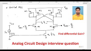 Analog Circuit Design interview question  find differential gain  Amit Bar [upl. by Rosaline]