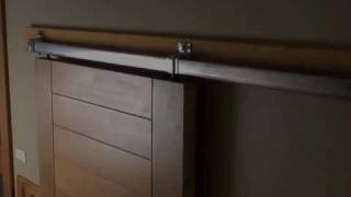 Box Rail Sliding Barn Door Hardware  Demonstration [upl. by Rolyks809]