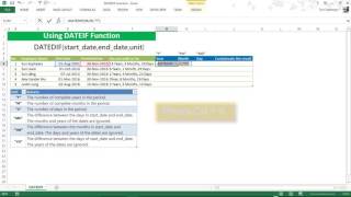 How to use DATEDIF function in Excel [upl. by Nnylyoj556]