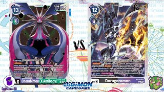 DIGIMON TCG Local match Cherubimon X Green vs Dorugoramon Black  THIRD IMPACT [upl. by Ardiedal]