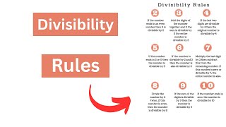 Divisibility Rules 2356910 [upl. by Anuaek]