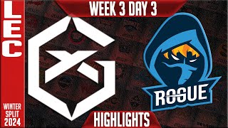 GX vs RGE Highlights  LEC Winter 2024 Week 3 Day 3  GiantX vs Rogue [upl. by Joshia]