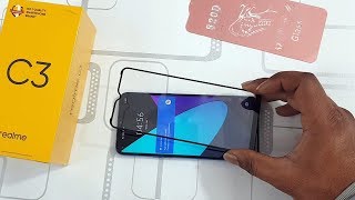 Realme C3 5D Tempered Glass  Best Screen Protector  How to apply 6D glass [upl. by Karylin608]