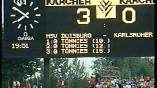 MSV Duisburg 62 Karlsruher SC1991 Michael Tönnies bis 2015 schnellster Hattrick der Bundesliga [upl. by Nahk]