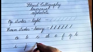 Calligraphy Alphabets  Pencil Calligraphy for beginners  Lowercase Alphabets  Small Letters [upl. by Buddy]