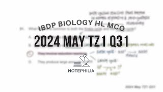 IB Biology HL 2024 May TZ1 Paper 1 Q31 [upl. by Yatnahc]