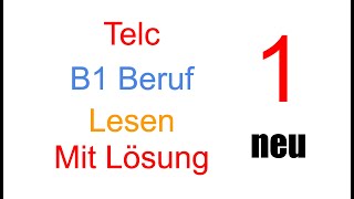 Telc B1 Prüfung  DTB  Lesen 1 [upl. by Jessalyn]