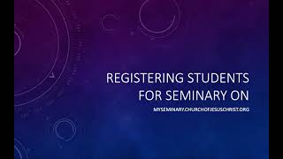 Seminary Registration Instructions for myseminary and the SampI App [upl. by Orazio]