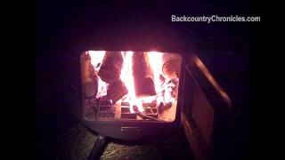 Wall Tent Wood Stove in Action [upl. by Jann265]