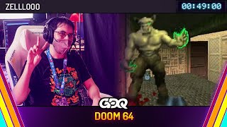 DOOM 64 by ZELLLOOO in 4900  Summer Games Done Quick 2024 [upl. by Aruasi960]