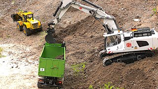 RC Construction Site Vehicles at work Excavators Trucks Dozer Digger Dump Trucks RC Lego Technic [upl. by Attah]