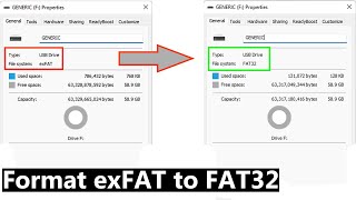 How To Format USB to FAT32  Format exFAT to FAT32 [upl. by Cusick]