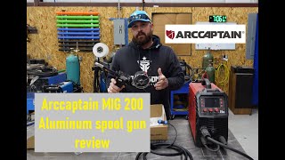 Arccaptain MIG 200 welder aluminum spool gun review [upl. by Sible]