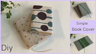 シンプルブックカバー作り方 How to make Simple Book Cover  easy sewing tutorials Diy [upl. by Domph]