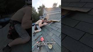 not the best shingles to try it on but it worked I suppose roof diy contractor builder roofer [upl. by Sprague]