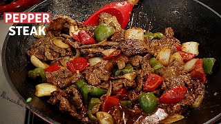 Easy way to make the tastiest Pepper Steak recipe for your family  cooking stir fry [upl. by Emlen886]