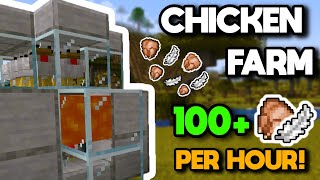 EASIEST Automatic AFK Chicken Farm Tutorial Java amp Bedrock  Minecraft 120 [upl. by Galvin]