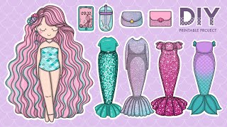 DIY Paper Mermaid Dollhouse and Doll Assembly Tutorial [upl. by Gradey]