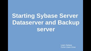 Starting Sybase server [upl. by Otiragram]