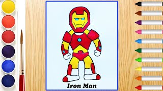 How To Draw Iron Man Easy ❤️💙 Iron man drawing full body [upl. by Gader718]