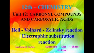 Hell  Volhard  Zelinsky reaction  Electrophlic substitution reaction  in Tamil  12th Chemistry [upl. by Ramedlab]