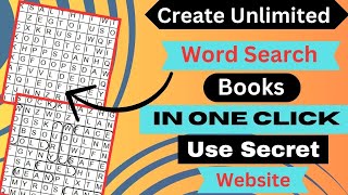 How To Create Unlimited Word Search Puzzle Book For Amazon KDP  Word Search Book Use Free Website [upl. by Priestley]