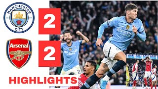 Manchester City vs Arsenal 22 HIGHLIGHTS  Haaland Gabriel Calafiori Goal amp Stones Goal [upl. by Neelasor]