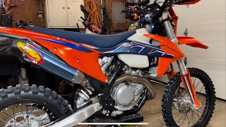 2022 KTM 500EXCF Stock vs Uncorked with FMF 41 SOUND [upl. by Lukey779]