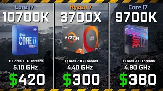 Core i710700K vs Ryzen 7 3700X vs i79700K Gaming and Rendering Benchmark Comparisons [upl. by Vassili]