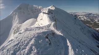 Hiking headwaters ridge and skiing Parachute run Big Sky [upl. by Yeargain341]