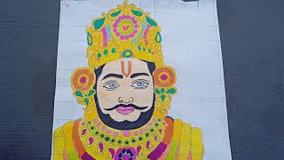 Shri Khatu Shyam paintings 🙏🙏drawing khatushyamji [upl. by Ecnarepmet682]