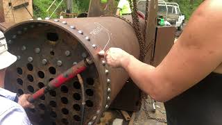 Building a steam boiler hot riveting [upl. by Phillida]