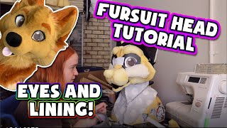 Fursuit head tutorial  Part 2  Custom lining and eyes [upl. by Yuri]