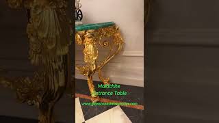 Noble Green Malachite Furniture Malachite Entrance Table With Brass [upl. by Merralee]