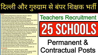 DELHI amp GURUGRAM MEGA TEACHERS RECRUITMENT ADVERTISEMENT OUT  26 BRANCHES PGT TGT PRT OTHERS [upl. by Archibold742]