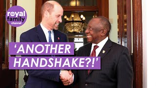 ‘Last Handshake’ Prince William and South African Presidents Funny Meeting [upl. by Hay268]