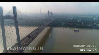 Hooghly Bridge Kolkata Drone Shots [upl. by Mettah]