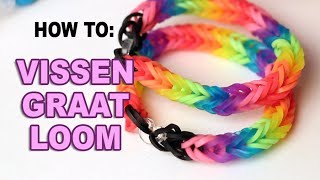 Rainbow Loom Nederlands  Vissengraat armband  Loom bands rainbow loom nederlands [upl. by Mauro]