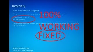 2 SIMPLE WAY TO FIX ERROR quot0xc000000equot amp quot0xc000000Fquot WINDOWS BOOT FAILURE [upl. by Papp]